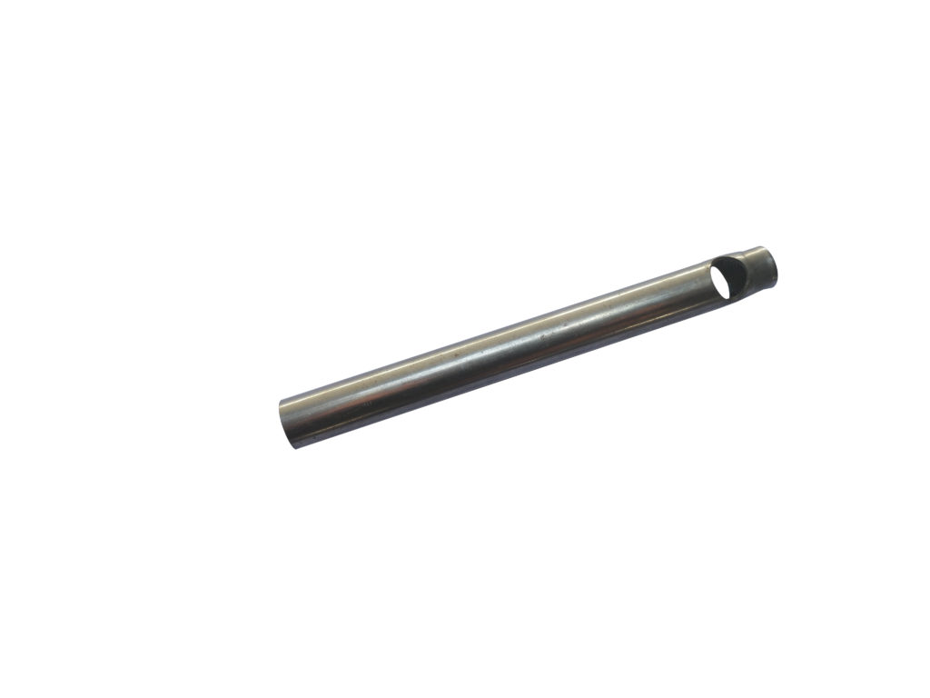Tubo metálico D20 L142mm con rosca para resistencias de cartucho.